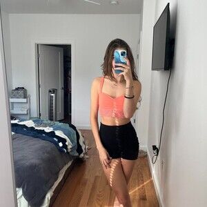 Orange Aerie Lace Cotton Lace Bralette